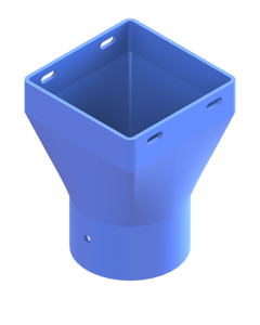 Drop funnel Ø114 with holes for closer butterfly